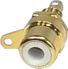 Chassis Mount RCA Socket - White, Gold Plated, 6mm