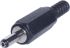 2.5mm DC Power Line Plug - Strain Relief, 9.5mm Shaft